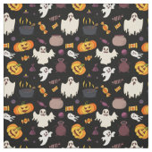 Halloween Pumpkin Witch Ghost Pattern Stof (Swatch)