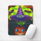 Halloween Pumpkin Witch Mousepad Muismat (Met muis)