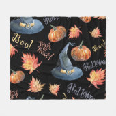 Halloween Pumpkin Witch Pet Pattern Fleece Deken (Voorkant (Horizontaal))