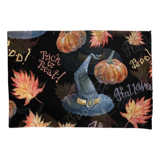 Halloween Pumpkin Witch Pet Pattern Kussensloop (Voorkant)