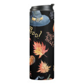 Halloween Pumpkin Witch Pet Pattern Thermosbeker (Gedraaid links)