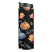 Halloween Pumpkin Witch Pet Pattern Thermosbeker (Geroteerd rechts)