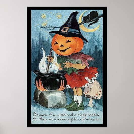  Halloween Pumpkin Witch Poster (Voorkant)