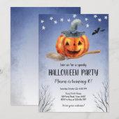 Halloween Pumpkin Witch Pumpkin Spooky Birthday Kaart (Voorkant / Achterkant)