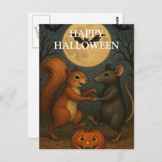 Halloween Pumpkin Witch Scary Night Briefkaart (Voorkant / Achterkant)