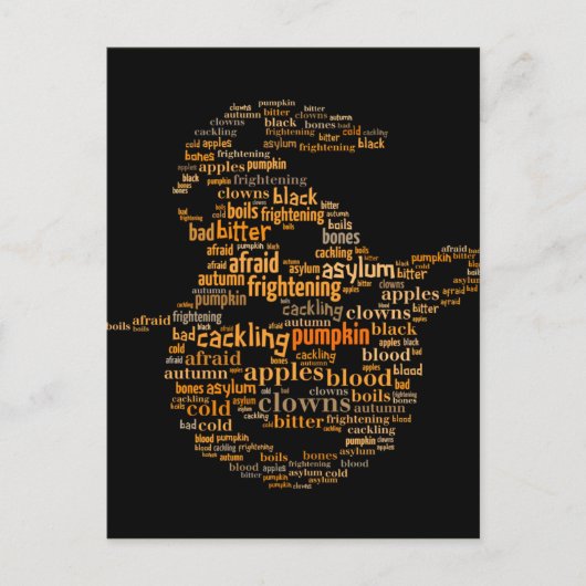 Halloween Pumpkin Word Cloud Briefkaart (Voorkant)