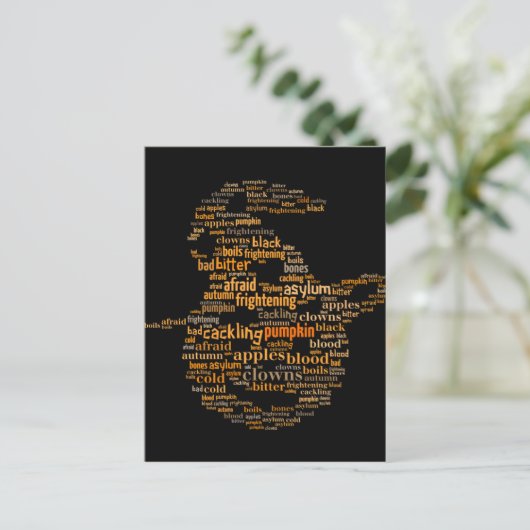 Halloween Pumpkin Word Cloud Briefkaart (Staand voorkant)