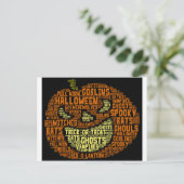 Halloween Pumpkin Word Cloud Word Art Briefkaart (Staand voorkant)