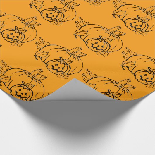 Halloween Pumpkin Wrapping Paper Cadeaupapier (Hoek)
