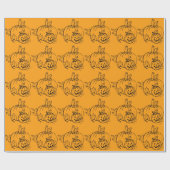 Halloween Pumpkin Wrapping Paper Cadeaupapier (Vlak)