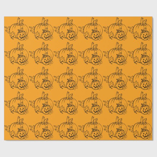 Halloween Pumpkin Wrapping Paper Cadeaupapier (Vlak)