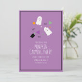 Halloween Pumpkin Zeer Cute Ghost Confetti Kaart (Staand voorkant)