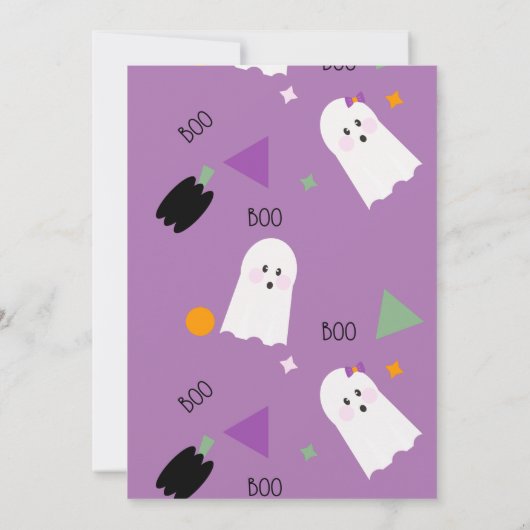 Halloween Pumpkin Zeer Cute Ghost Confetti Kaart (Achterkant)