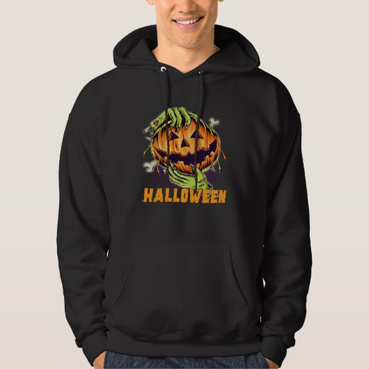 Halloween Pumpkin Zombie hands scary bone Hoodie (Voorkant)