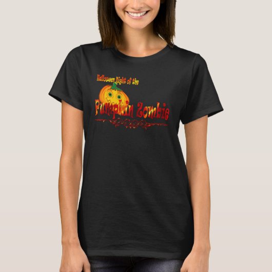 Halloween Pumpkin Zombie T-shirt (Voorkant)