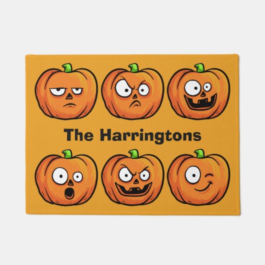 Halloween Pumpkins aangepaste naam deurmat (Voorkant)