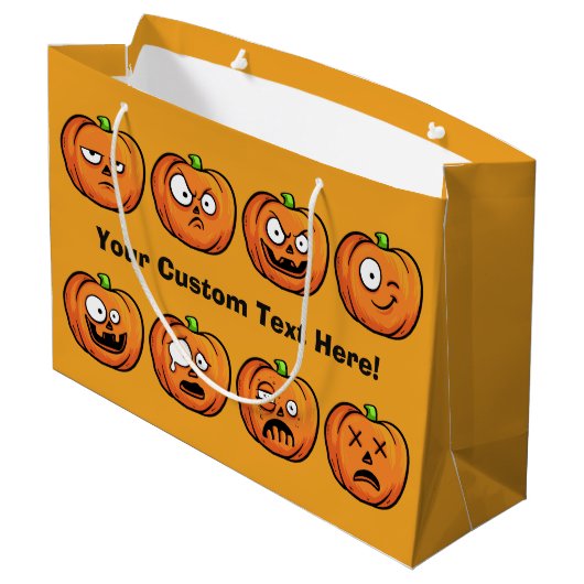 Halloween Pumpkins aangepaste tekst grote geschenk Groot Cadeauzakje (Achterkant Gekanteld)