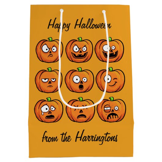 Halloween Pumpkins aangepaste tekst medium geschen Cadeauzakje (Achterkant)