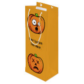 Halloween Pumpkins aangepaste tekst wijn geschenkz Cadeautas (Achterkant Gekanteld)
