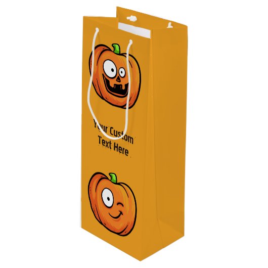 Halloween Pumpkins aangepaste tekst wijn geschenkz Cadeautas (Voorkant Gekanteld)