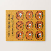 Halloween Pumpkins aangepaste tekstpuzzel Legpuzzel (Horizontaal)