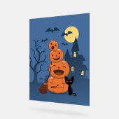 Halloween Pumpkins and Black Cat Acryl Bord (Hoek)