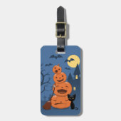 Halloween Pumpkins and Black Cat Bagagelabel (Voorkant verticaal)