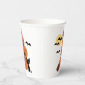 Halloween Pumpkins and Black Cat Papieren Bekers (Rechts)