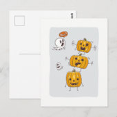 Halloween Pumpkins and Ghosts Briefkaart (Voorkant / Achterkant)