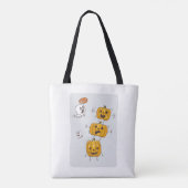 Halloween Pumpkins and Ghosts Canvas tas (Achterkant)
