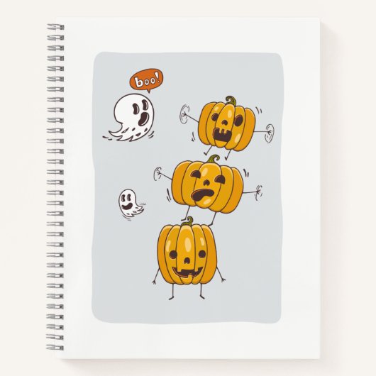 Halloween Pumpkins and Ghosts Notebook Notitieboek (Voorkant)