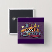 Halloween Pumpkins and Ghosts Trick or Treat Vierkante Button 5,1 Cm (Voorkant /achterkant)