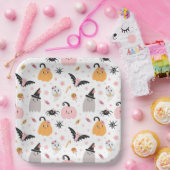 Halloween Pumpkins, Bats, Ghost, Spiders en Snoep Papieren Bordje (Feest)