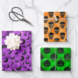 HALLOWEEN PUMPKINS BATS & SKULLS INPAKPAPIER VEL