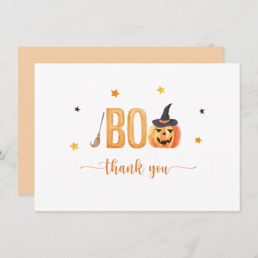 Halloween Pumpkins Boo Bedankkaart (Voorkant / Achterkant)