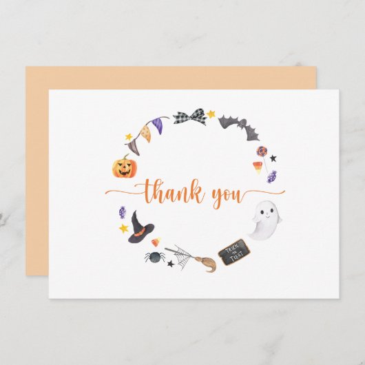 Halloween Pumpkins Boo Dank je kaart (Voorkant / Achterkant)