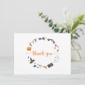 Halloween Pumpkins Boo Dank je kaart (Staand voorkant)