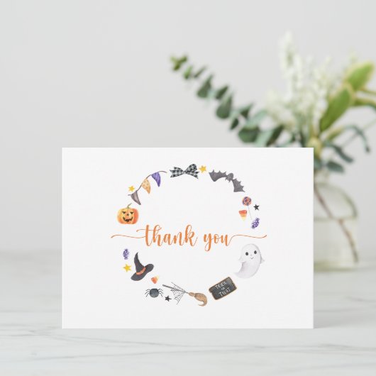 Halloween Pumpkins Boo Dank je kaart (Staand voorkant)