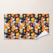 Halloween Pumpkins Cats and Ghosts Colorful Patt Bad Handdoek (Handdoek)
