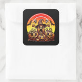 Halloween Pumpkins Classic Square Stickers (Tas)
