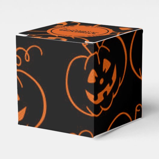 Halloween Pumpkins Cube Favor Box Bedankdoosjes (Voorkant Zijde)