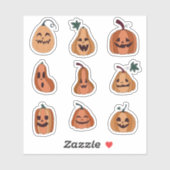 Halloween Pumpkins Custom-Cut Vinyl Sticker (Vel)