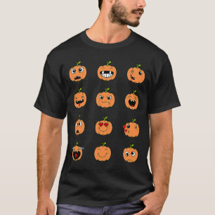Halloween Pumpkins Emomotion Boys Girls Kinder Cut T-shirt