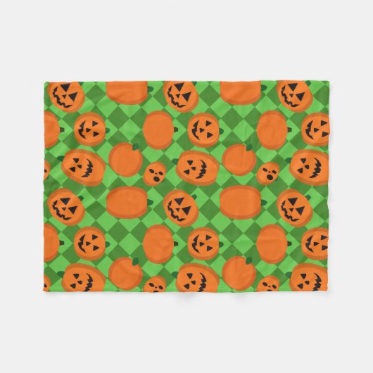 Halloween Pumpkins Fleece Deken (Voorkant (Horizontaal))