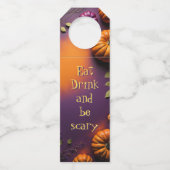 Halloween Pumpkins Flessenhanger (Voorkant)