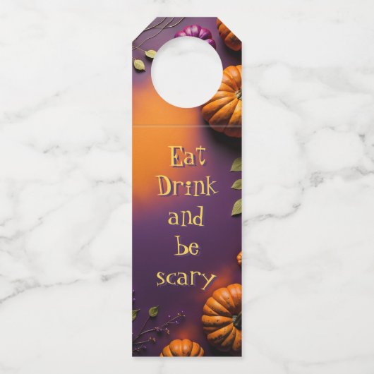 Halloween Pumpkins Flessenhanger (Voorkant)