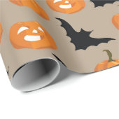Halloween Pumpkins & Flying Bats Cadeaupapier (Rol Hoek)