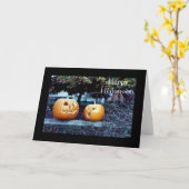 Halloween Pumpkins Fotograaf Kaart (Gele Bloem)