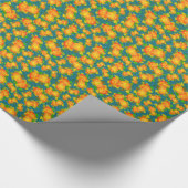Halloween Pumpkins Giftwrap: Oranje, groen, blauw Cadeaupapier (Hoek)