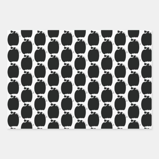 Halloween Pumpkins Hand Drawn Sinaasappel Black Pa Inpakpapier Vel (Voorkant 2)